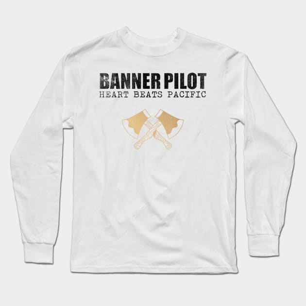 Banner Pilot Heart Beats Pacific Long Sleeve T-Shirt by wiswisna